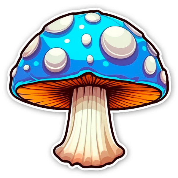 Blue Magick Mushroom Stickers